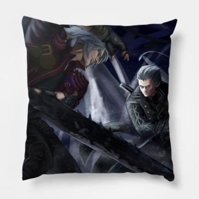 Dante Vs Vergil Throw Pillow Official Devil May Cry Merch