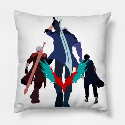 Nero Dante And V Throw Pillow Official Devil May Cry Merch