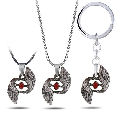 New Classic Game Accessories Devil May Cry Keychain Pendant Necklace Metal Punk Keyring Halloween Gift Jewelry - Devil May Cry Store