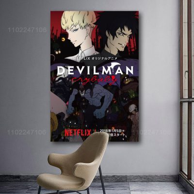 devilman crybaby cartoon 24x36 Decorative Canvas Posters Room Bar Cafe Decor Gift Print Art Wall Paintings 15 - Devil May Cry Store