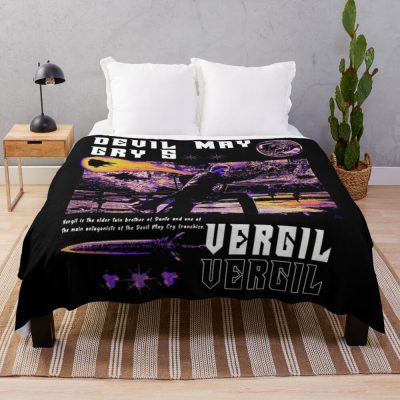 Devil May Cry  Vergil Throw Blanket Official Devil May Cry Merch