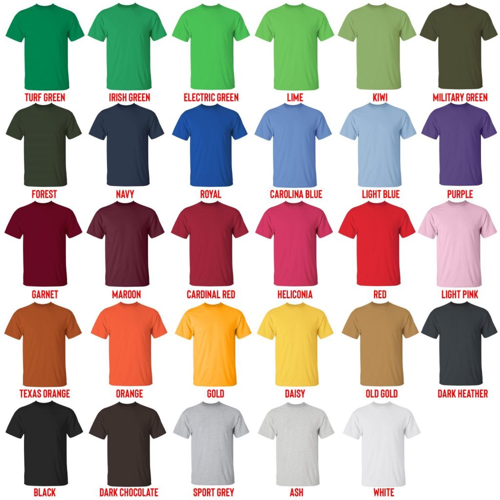 t shirt color chart - Devil May Cry Store